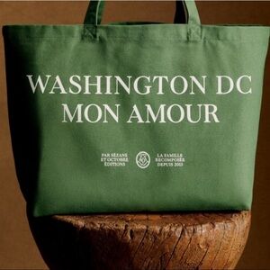 Sézane Green Tote Bag